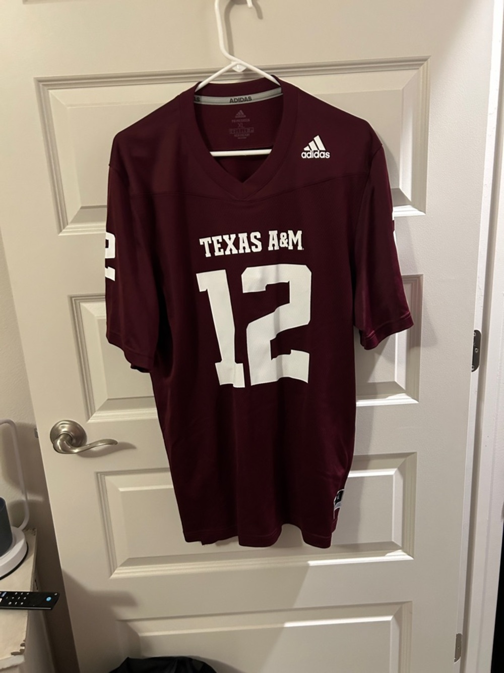 adidas Maroon Texas A&M Football Jersey with White Numbers